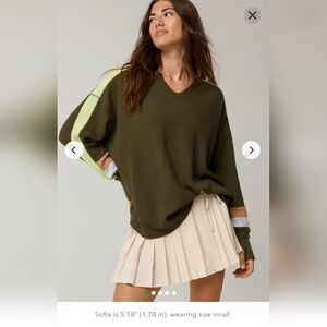 NWT OFFLINE BY AERIE! Waffle Notch Neck Long Sleeve T-Shirt, Size XS